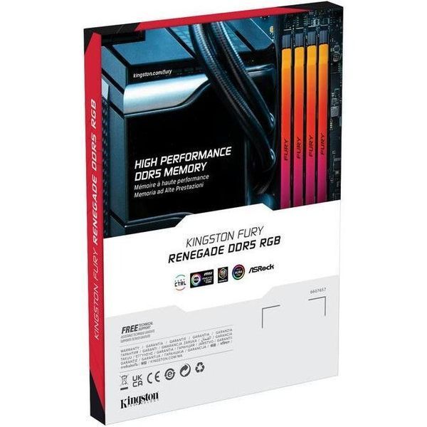 Пам'ять для настільних комп'ютерів Kingston FURY 96 GB (2x48GB) DDR5 6000 MHz Renegade RGB (KF560C32RSAK2-96) 033865 фото