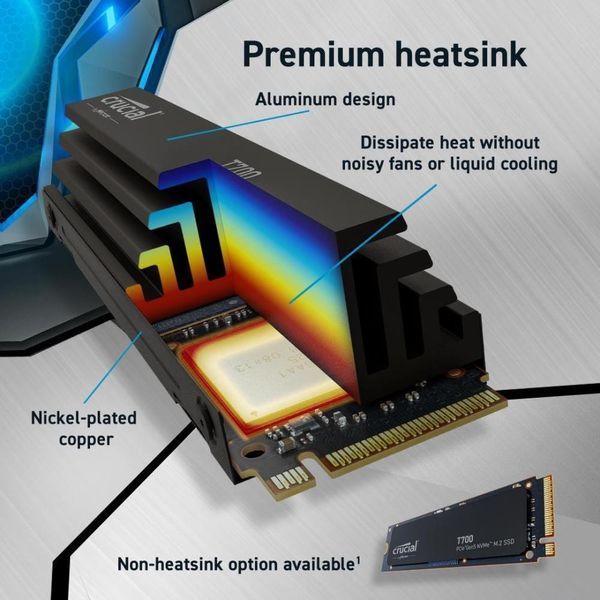 SSD накопичувач Crucial T700 4 TB with heatsink (CT4000t700SSD5) 001882 фото