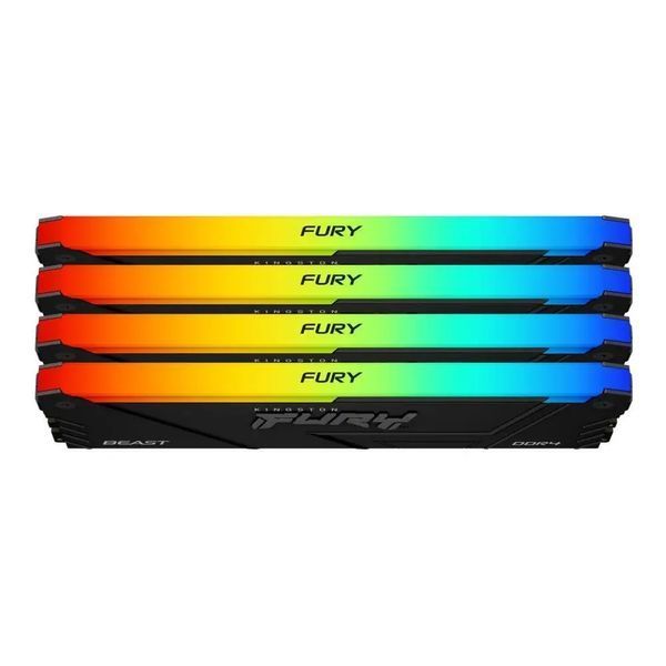 Пам'ять для настільних комп'ютерів Kingston Fury 128 GB (4x32GB) DDR4 3200 MHz CL16 Beast RGB Black (KF432C16BB2AK4/128) 033095 фото