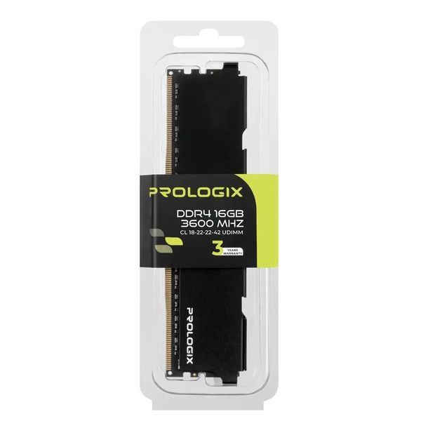 Пам'ять для настільних комп'ютерів Prologix 16 GB DDR4 3600 MHz Black (PRO16GB3600B4) 579680ua фото
