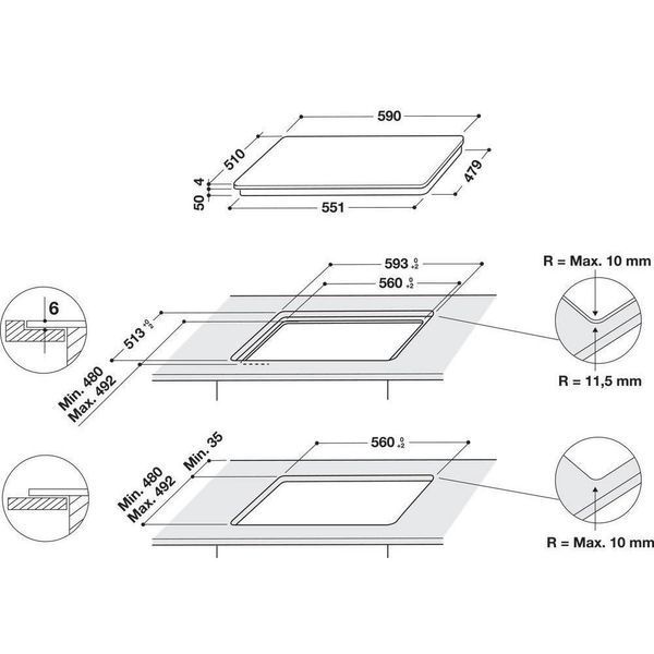 Варильна поверхня електрична Whirlpool WL B4560 NE/W 007282 фото