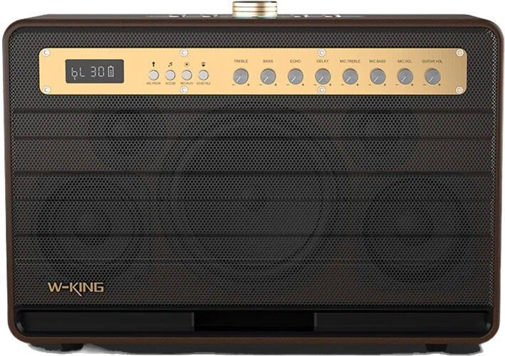 Мобільна колонка W-KING K6L + 2 мікрофони Коричневий 2113576 фото