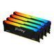 Пам'ять для настільних комп'ютерів Kingston Fury 128 GB (4x32GB) DDR4 3200 MHz CL16 Beast RGB Black (KF432C16BB2AK4/128) 033095 фото 1