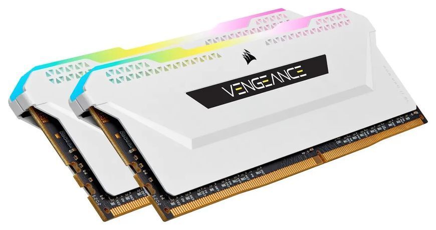Пам'ять для настільних комп'ютерів Corsair 32 GB (2x16GB) DDR4 3600 MHz Vengeance RGB Pro SL White (CMH32GX4M2D3600C18W) 026291 фото