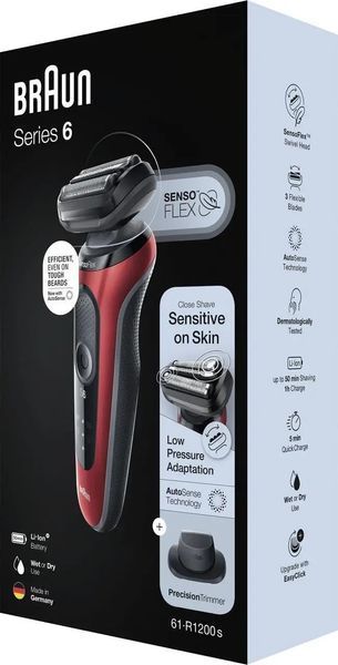 Електробритва чоловіча Braun Series 6 61-R1200S 012715 фото