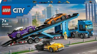 Блоковий конструктор LEGO City Вантажівка-транспортер зі спортивними авто (60408) 613318 фото