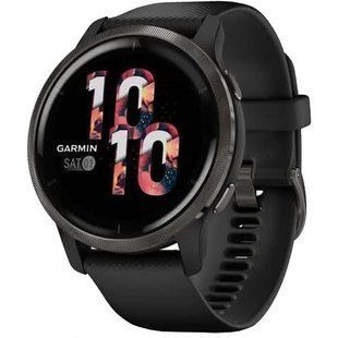 Смарт-годинник Garmin Venu 2 Slate Stainless Steel Bezel with Black Case and Silicone Band (010-02430-11/01) 035110 фото