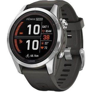 Смарт-годинник Garmin Fenix 7S Pro Solar Silver w. Graphite Band (010-02776-00/01) 035060 фото
