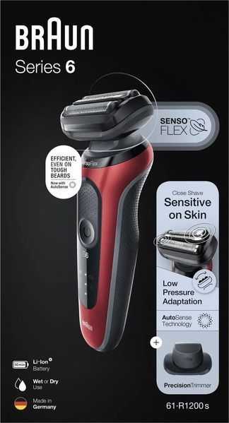 Електробритва чоловіча Braun Series 6 61-R1200S 012715 фото