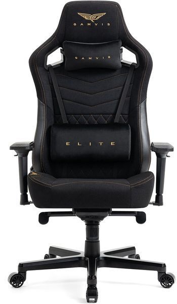 Игровое кресло GAMVIS Elite 2.0 Pro XXL Черный (золотые элементы) 1115519 фото