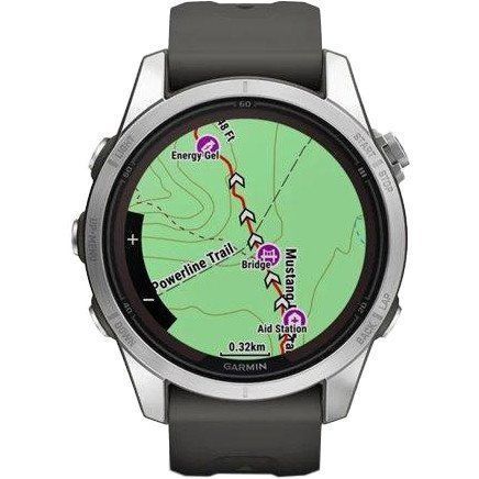 Смарт-годинник Garmin Fenix 7S Pro Solar Silver w. Graphite Band (010-02776-00/01) 035060 фото