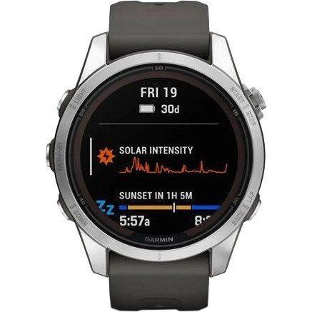 Смарт-годинник Garmin Fenix 7S Pro Solar Silver w. Graphite Band (010-02776-00/01) 035060 фото
