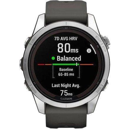 Смарт-годинник Garmin Fenix 7S Pro Solar Silver w. Graphite Band (010-02776-00/01) 035060 фото