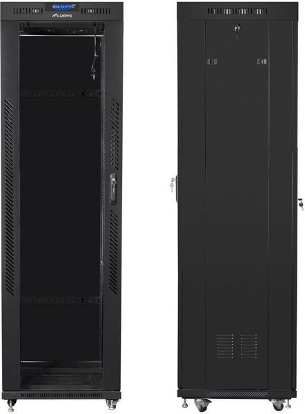 Шкаф RACK LANBERG 19" 42U FF01-6642-12BL 600 x 600 мм, напольный, черный 470977 фото