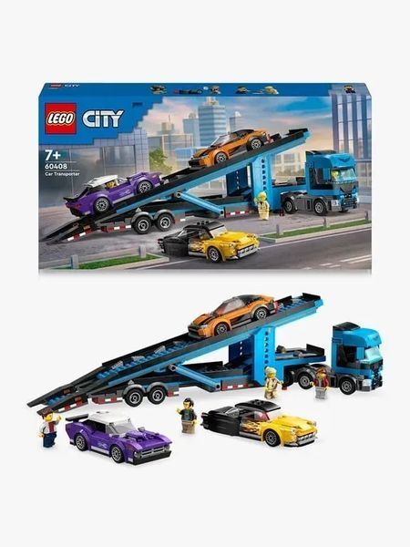 Блоковий конструктор LEGO City Вантажівка-транспортер зі спортивними авто (60408) 613318 фото