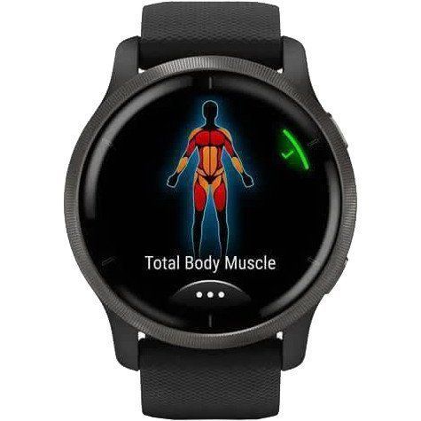 Смарт-годинник Garmin Venu 2 Slate Stainless Steel Bezel with Black Case and Silicone Band (010-02430-11/01) 035110 фото