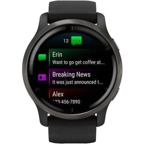 Смарт-годинник Garmin Venu 2 Slate Stainless Steel Bezel with Black Case and Silicone Band (010-02430-11/01) 035110 фото