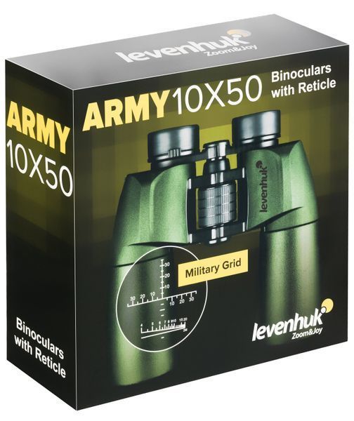 Бинокль LEVENHUK Army 10x50 с прицелом 2036642 фото