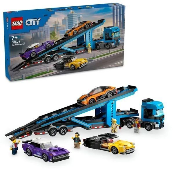 Блоковий конструктор LEGO City Вантажівка-транспортер зі спортивними авто (60408) 613318 фото