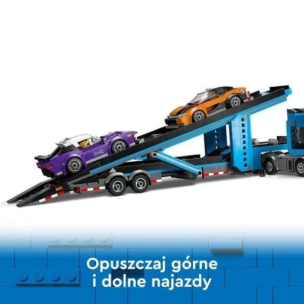 Блоковий конструктор LEGO City Вантажівка-транспортер зі спортивними авто (60408) 613318 фото