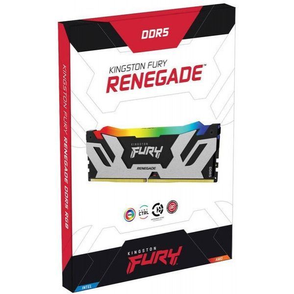 Память для настольных компьютеров Kingston FURY 32 GB (2x16GB) DDR5 6800 MHz Renegade Silver/Black RGB (KF568C36RSAK2-32) 033774 фото