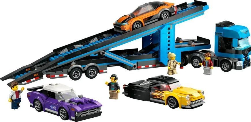 Блоковий конструктор LEGO City Вантажівка-транспортер зі спортивними авто (60408) 613318 фото