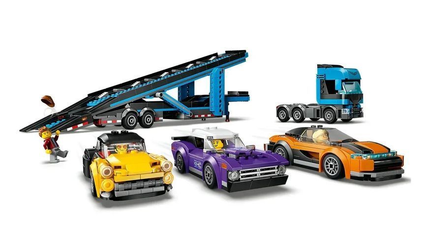 Блоковий конструктор LEGO City Вантажівка-транспортер зі спортивними авто (60408) 613318 фото