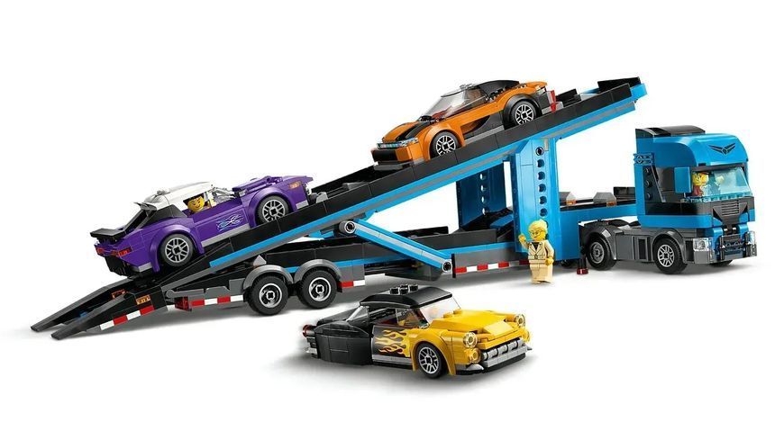 Блоковий конструктор LEGO City Вантажівка-транспортер зі спортивними авто (60408) 613318 фото