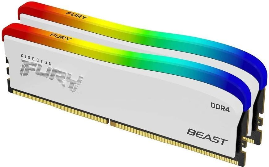 Пам'ять для настільних комп'ютерів Kingston Fury 32 GB (2x16GB) DDR4 3600 MHz BEast RGB Special Edition White (KF436C18BWAK2/32) 032557 фото