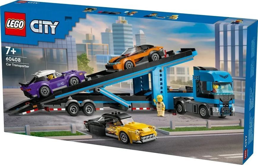 Блоковий конструктор LEGO City Вантажівка-транспортер зі спортивними авто (60408) 613318 фото