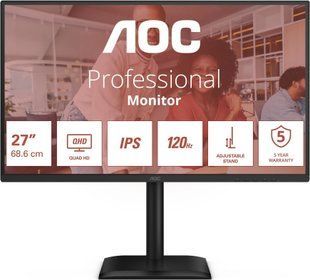 Монитор AOC Q27E4U 27" 2560x1440 IPS 120 Гц 4 мс [GTG] 2100954 фото