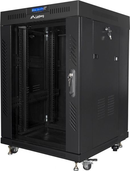 Шкаф RACK LANBERG 19" 15U FF01-6615-12BL 600 x 600 мм, напольный, черный 470852 фото