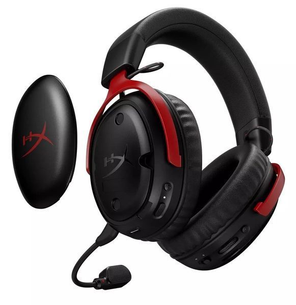 Навушники HYPERX Cloud III S Wireless, накладні, просторовий звук, чорно-червоний 2086379 фото