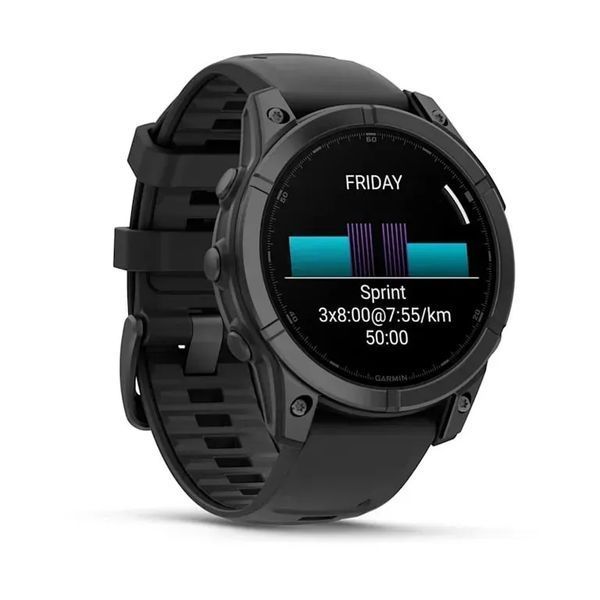 Смарт-часы Garmin Fenix E 47mm Amoled Slate Gray Steel with Black Silicone Band (010-03025-03/01/13) 613062 фото