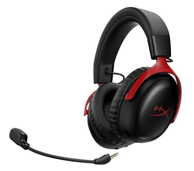 Навушники HYPERX Cloud III S Wireless, накладні, просторовий звук, чорно-червоний 2086379 фото