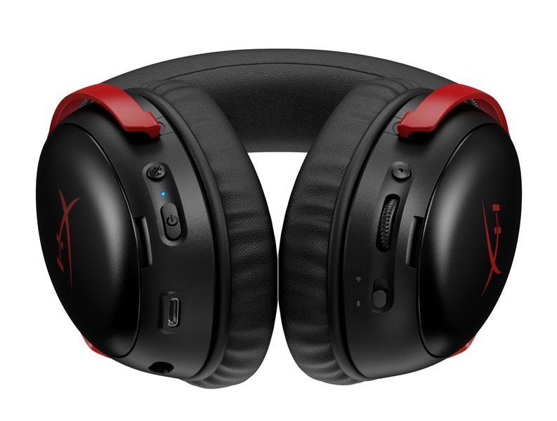 Навушники HYPERX Cloud III S Wireless, накладні, просторовий звук, чорно-червоний 2086379 фото