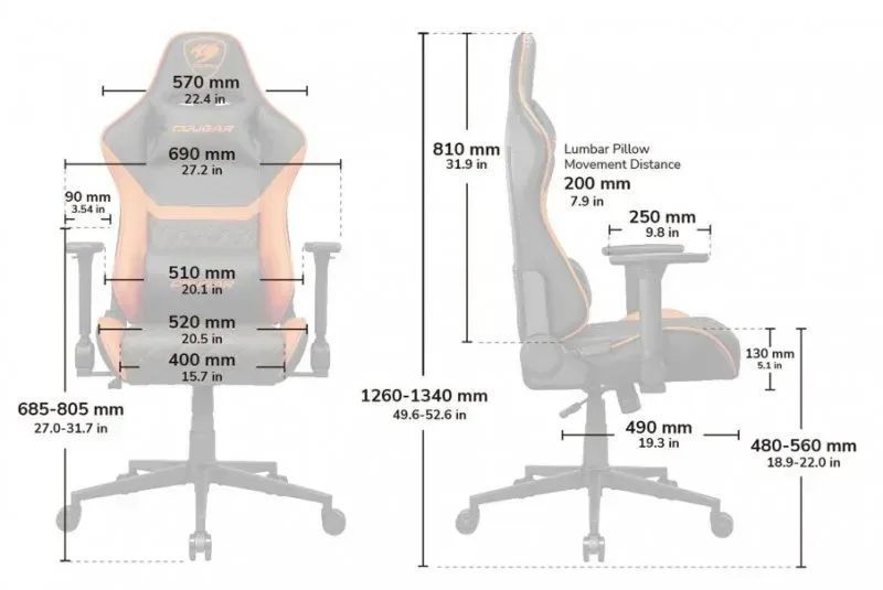 Компьютерное кресло для геймера Cougar Armor One V2 Black/Orange 578334ua фото