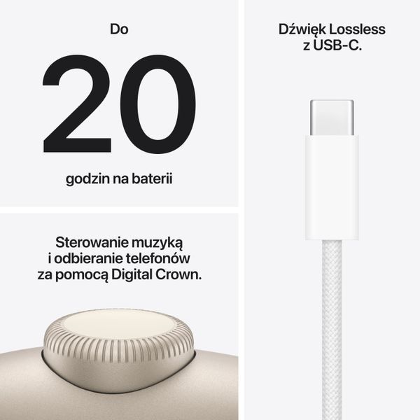Навушники повнорозмірні APPLE AirPods Max 2 ANC MHWL4ZM/A Місячне сяйво 2122095 фото