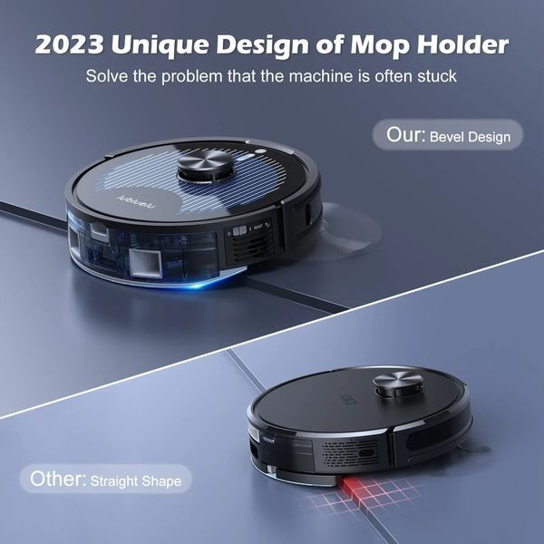 Робот-пилосос з вологим прибиранням Lubluelu Robot Vacuum Cleaner A901+C710 Black 036430 фото