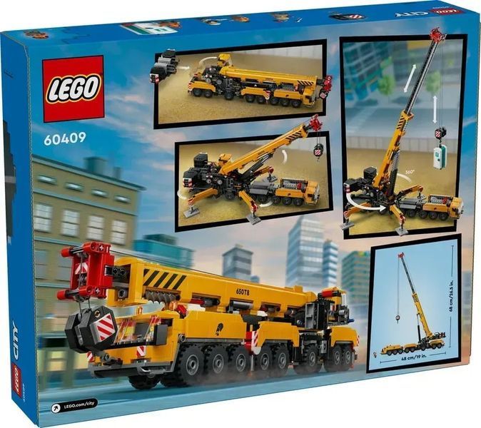 Блочный конструктор LEGO City Желтый мобильный строительный кран (60409) 613384 фото