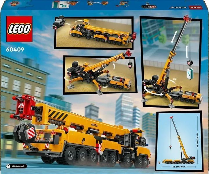 Блочный конструктор LEGO City Желтый мобильный строительный кран (60409) 613384 фото