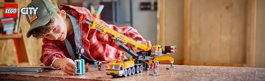 Блочный конструктор LEGO City Желтый мобильный строительный кран (60409) 613384 фото