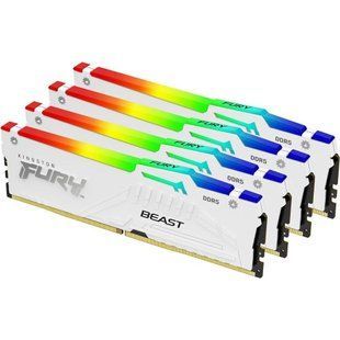 Пам'ять для настільних комп'ютерів Kingston FURY 128 GB (4x32GB) DDR5 5200 MHz Beast White RGB (KF552C40BWAK4-128) 033727 фото