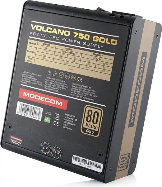Блок питания Modecom VOLCANO 750 GOLD (ZAS-MC90-SM-750-ATX-VOLCANO-GOLD) 001262 фото