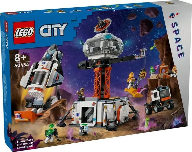 Блоковий конструктор LEGO City Космічна база й стартовий майданчик для ракети (60434) 613401 фото