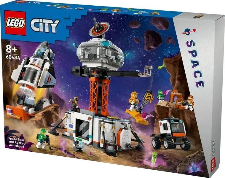 Блоковий конструктор LEGO City Космічна база й стартовий майданчик для ракети (60434) 613401 фото