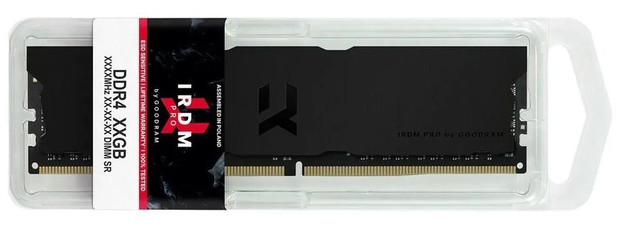 Пам'ять для настільних комп'ютерів Goodram 16 GB DDR4 3600 MHz Iridium Pro Deep Black (IRP-K3600D4V64L18/16G) 341712ua фото