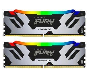 Пам'ять для настільних комп'ютерів Kingston Fury 32 GB (2x16GB) DDR5 6400 MHz Renegade Silver RGB (KF564C32RSAK2-32) 032561 фото