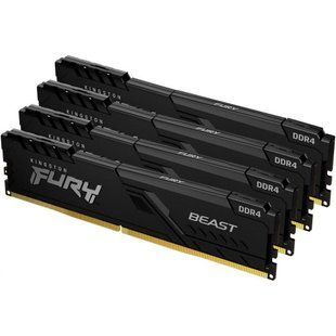 Пам'ять для настільних комп'ютерів Kingston FURY 128 GB (4x32GB) DDR5 5600 MHz Beast Black (KF556C40BBK4-128) 033728 фото