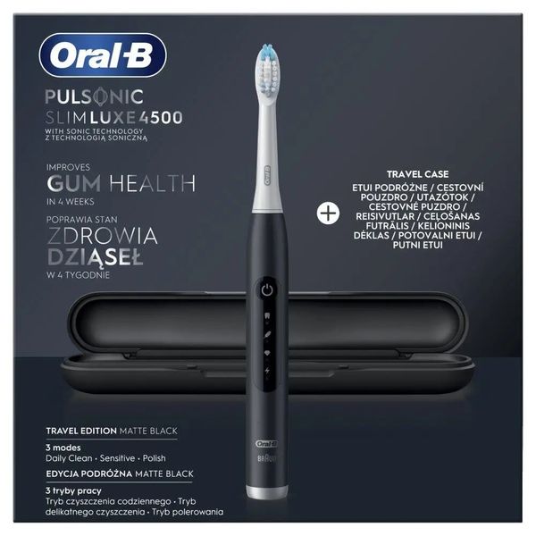 Електрична зубна щітка Oral-B Pulsonic Slim Luxe 4500 Black 318977 фото